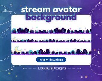 City Night Stream Avatar Background Graphic OBS Overlay Twitch
