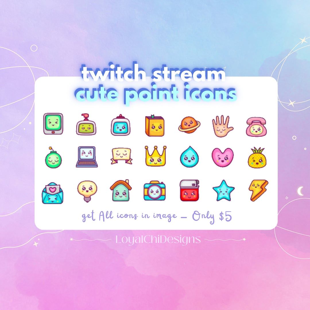 CUTE POINT ICONS Twitch Channel Points Graphics Ready to Use (Instant ...