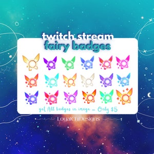 FAIRY TWITCH BADGES | Cheer Badges | Graphics | Ready to Use!
