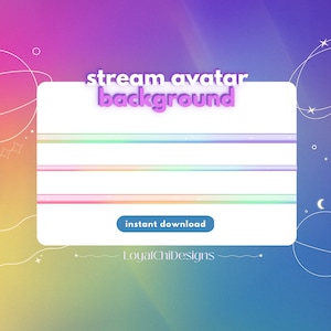 Rainbow Stream Avatar Background | Graphic Overlay | Twitch Streamer | Digital Download | Ready to Use!
