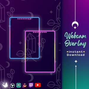 Söt hög hjärtformad webbkamerakant | Streaming-overlay (direkt nedladdning)