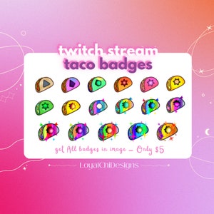 TACO TWITCH BADGES | Cheer Badges | Graphics | Ready to Use!