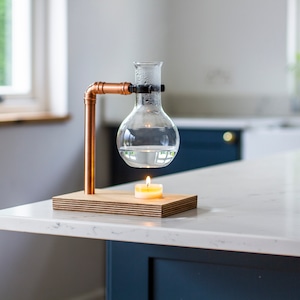 Personalised, Reclaimed Oak, Rustic Ash, Birch Ply & Copper Oil Burner