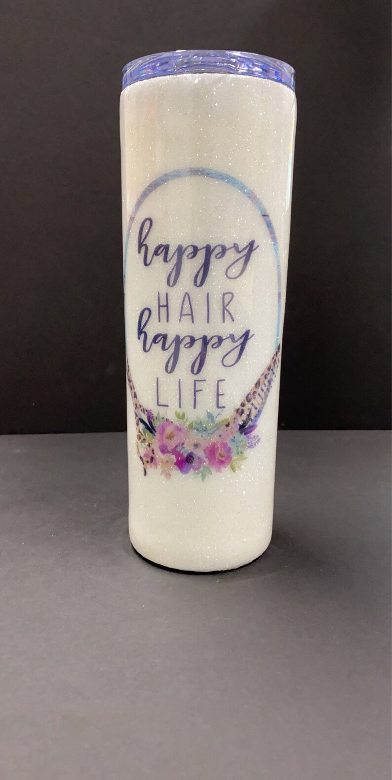 Glitter tumbler for hairstylist