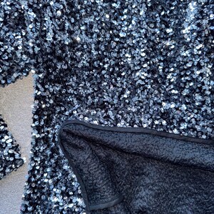 Mini Silver Sequin Party Dress: Wide Shoulder Polyester Velvet image 19