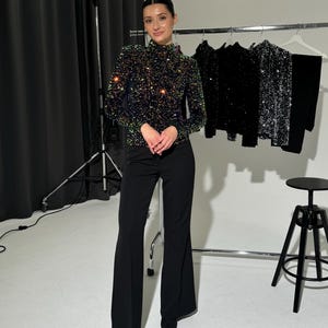 Sequin blouse | Glowing top I Shiny evening top