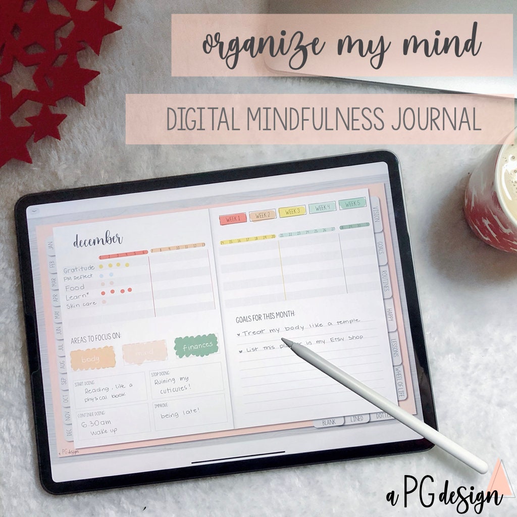 ORGANIZE MY MIND Digital Mindfulness Journal Etsy Australia