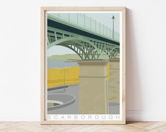 SPA BRIDGE | Yorkshire Coast Illustration | Building Art | Scarborough Art