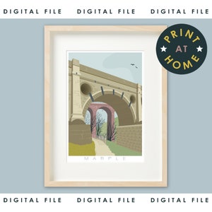MARPLE | Digital Download | Marple aqueduct | Print at Home | Manchester Art | Stockport