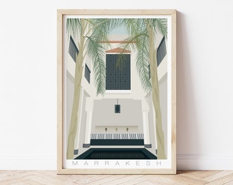 Marrakesh Riad Print: Morocco Travel Art