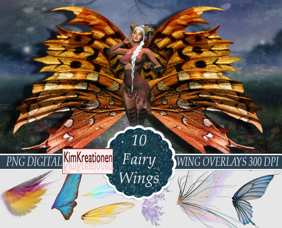 Fairy Wings Overlays Bundle Digital Fairy Wings Overlay, High
