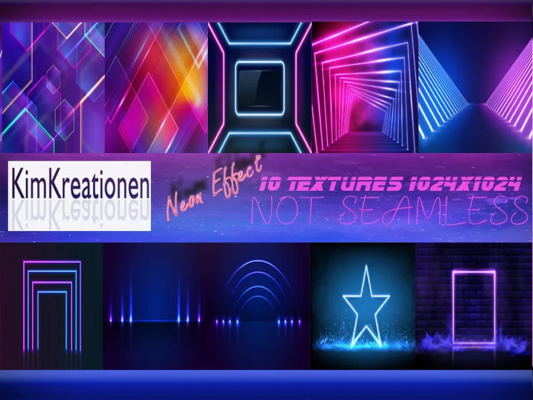 Neon Backdrop Kit 10 Neon Effect Backgrounds - Glowing Background - Neon Backdrop ...