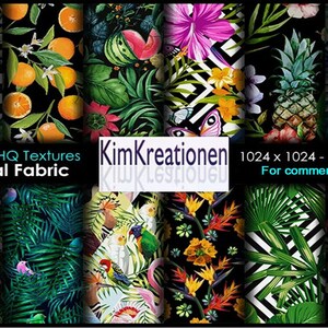12 Tropical flora Fabric Pattern,  Tropical palm leaves, Exotic botanical Texture, Jungle leaf seamless wallpaper