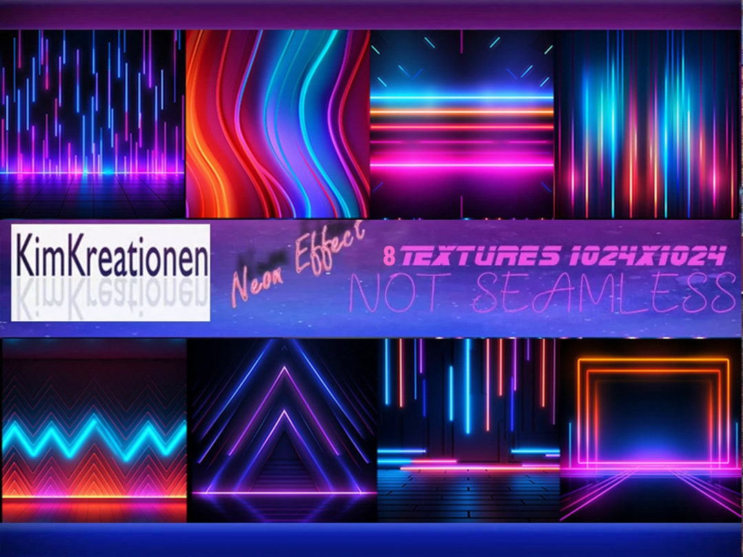 Neon Backdrop Kit 8 Neon Effect Backgrounds Vol.2 - Glowing Background - Neon Backdrop ...