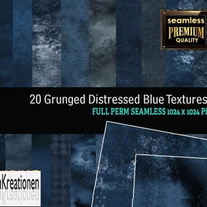 Seamless Distressed Navy Textures, digital paper, distressed textures, grunge backgrounds, vintage blue scrapbook paper instant download