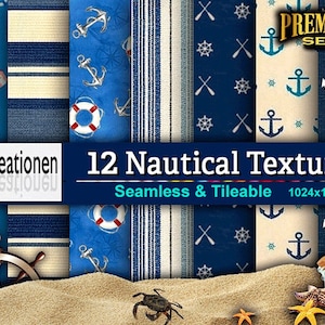 Nautical digital paper sea digital paper nautical pattern navy blue red chevron polka dot stripes anchor nautical clipart scrapbook Textures