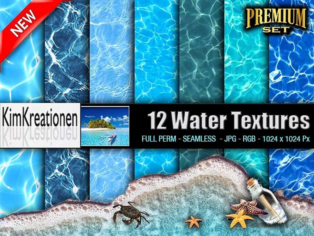 Water Textures, Pool Textures, Water Digital Paper, Water Background ...