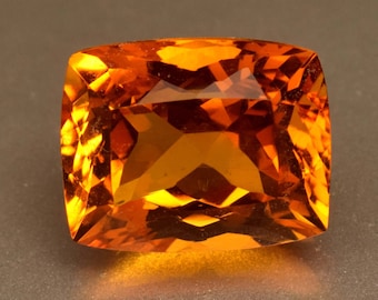 Natural Orange Yellow Madeira Citrine Certified Cushion Cut 15.80 Ct Loose Gemstone For Pendent Use