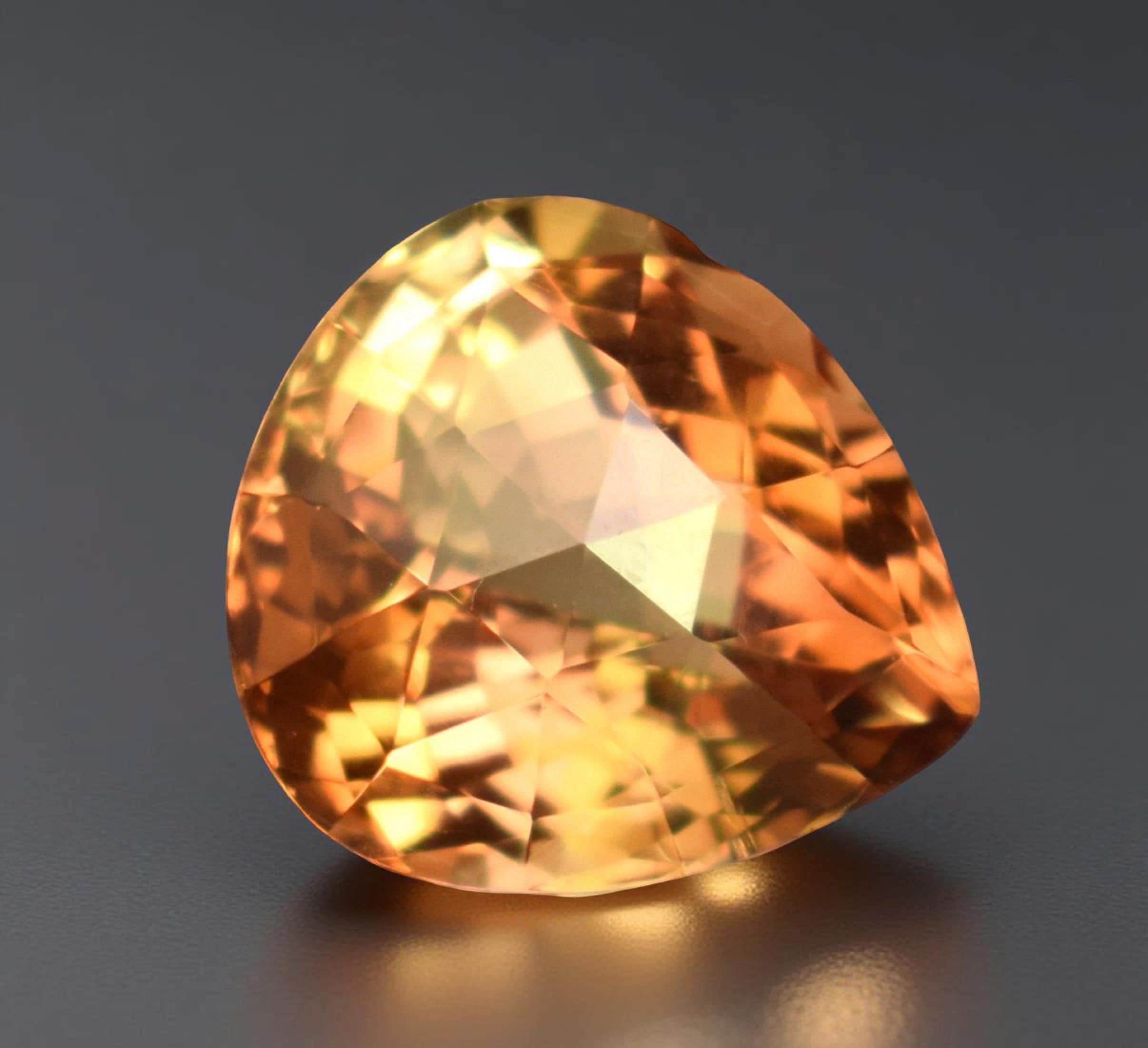 Natural Peach Pink Imperial Topaz: 10.05 Ct Heart Cut Gemstone - Etsy