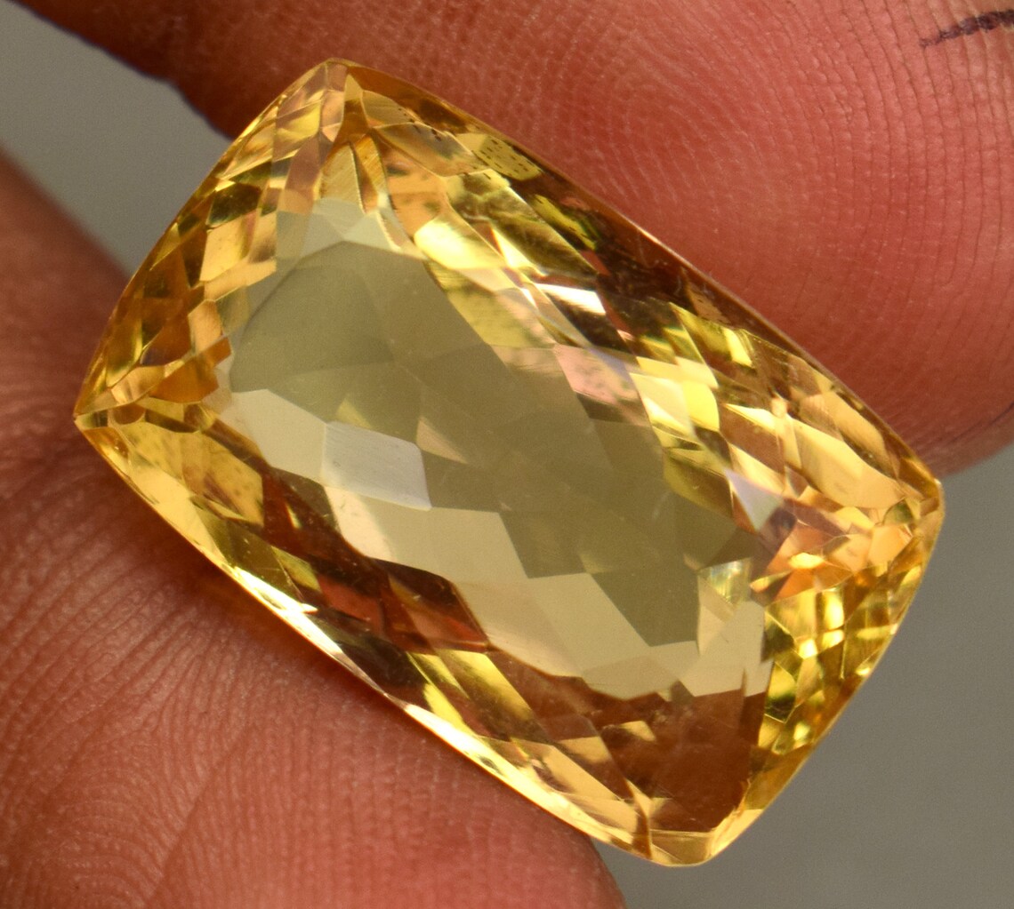 Natural Certified Yellow Citrine 17.75 Ct Loose Gemstone For Etsy
