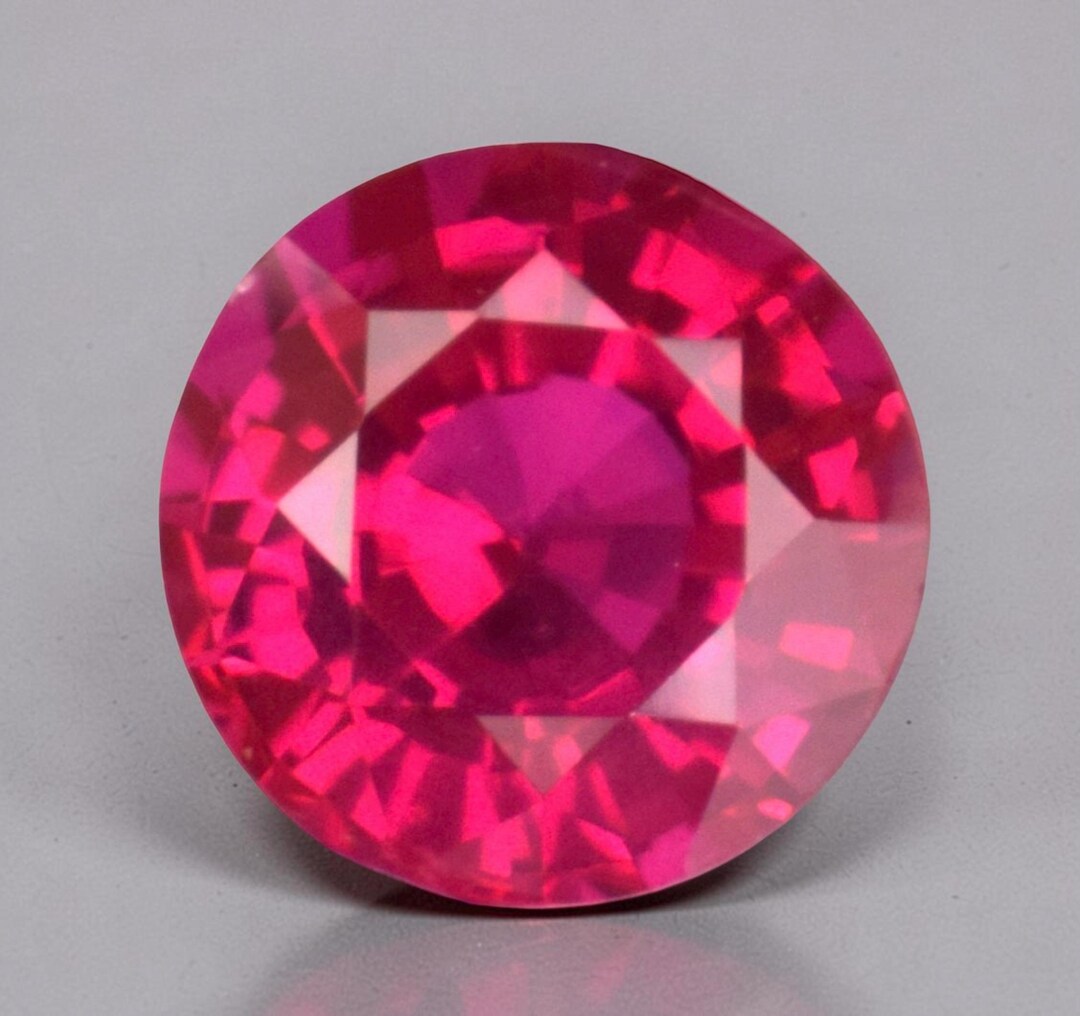 Natural Myanmar Red Ruby Round Cut 7.85 Ct Loose Gemstone Ring Use Gem ...