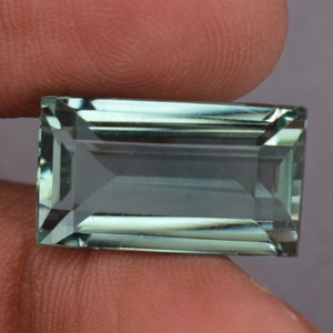 Natural  Paraiba Tourmaline Color Quartz Baguette Cut 12.10 Ct Loose Gemstone