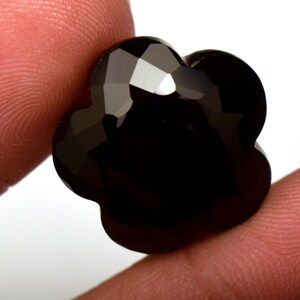 Natural Smoky Quartz Faceted Carved Flower Shape Loose Gemstone 17.56 Ct For Jewelry Making