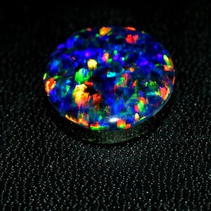 Natural Black Opal Round Shape Cabochon 15.80 Ct Doublet Loose Gemstone For Jewelry Making