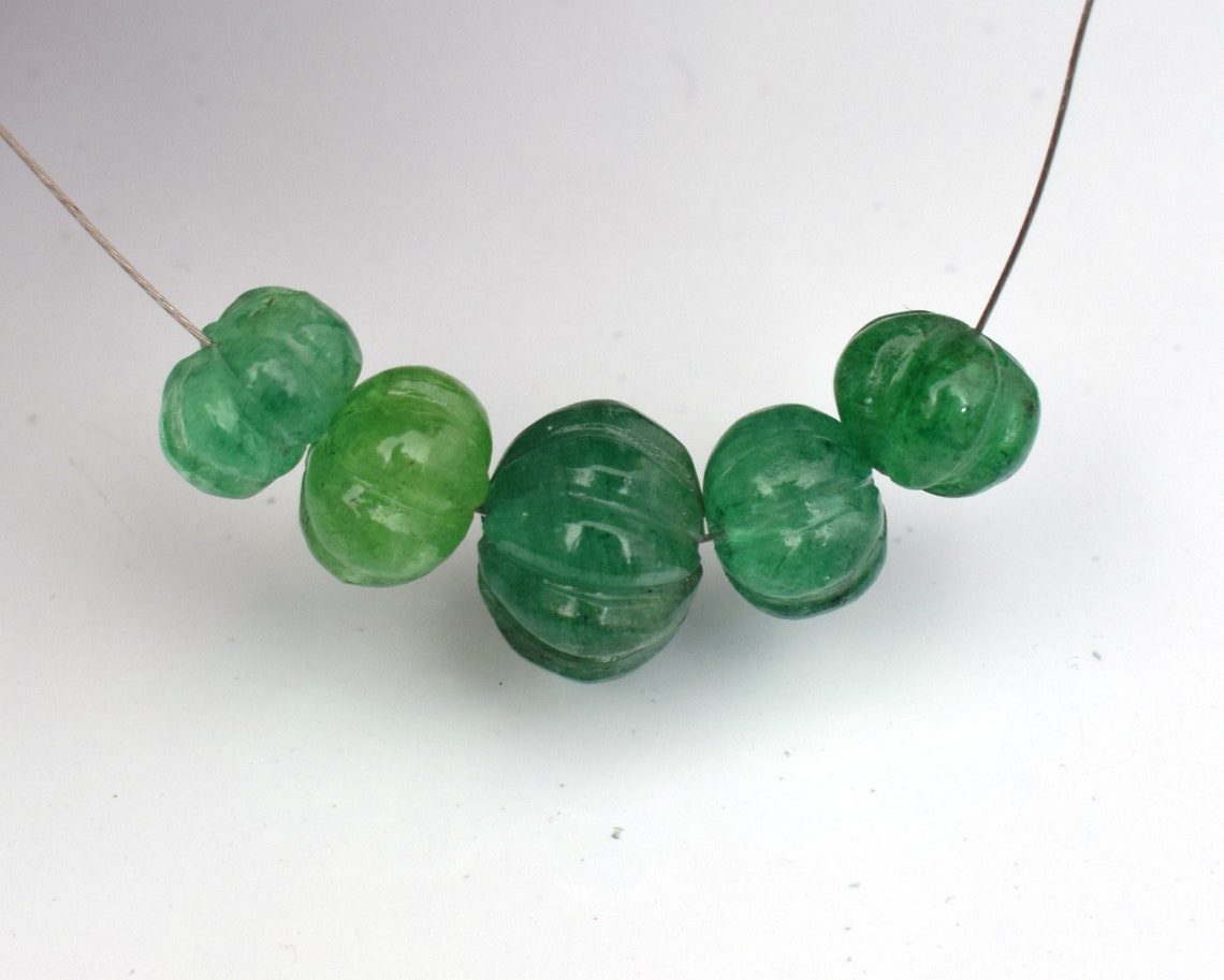 Natural Certified Emerald Carved Beads 17.80 Ct Natural Etsy