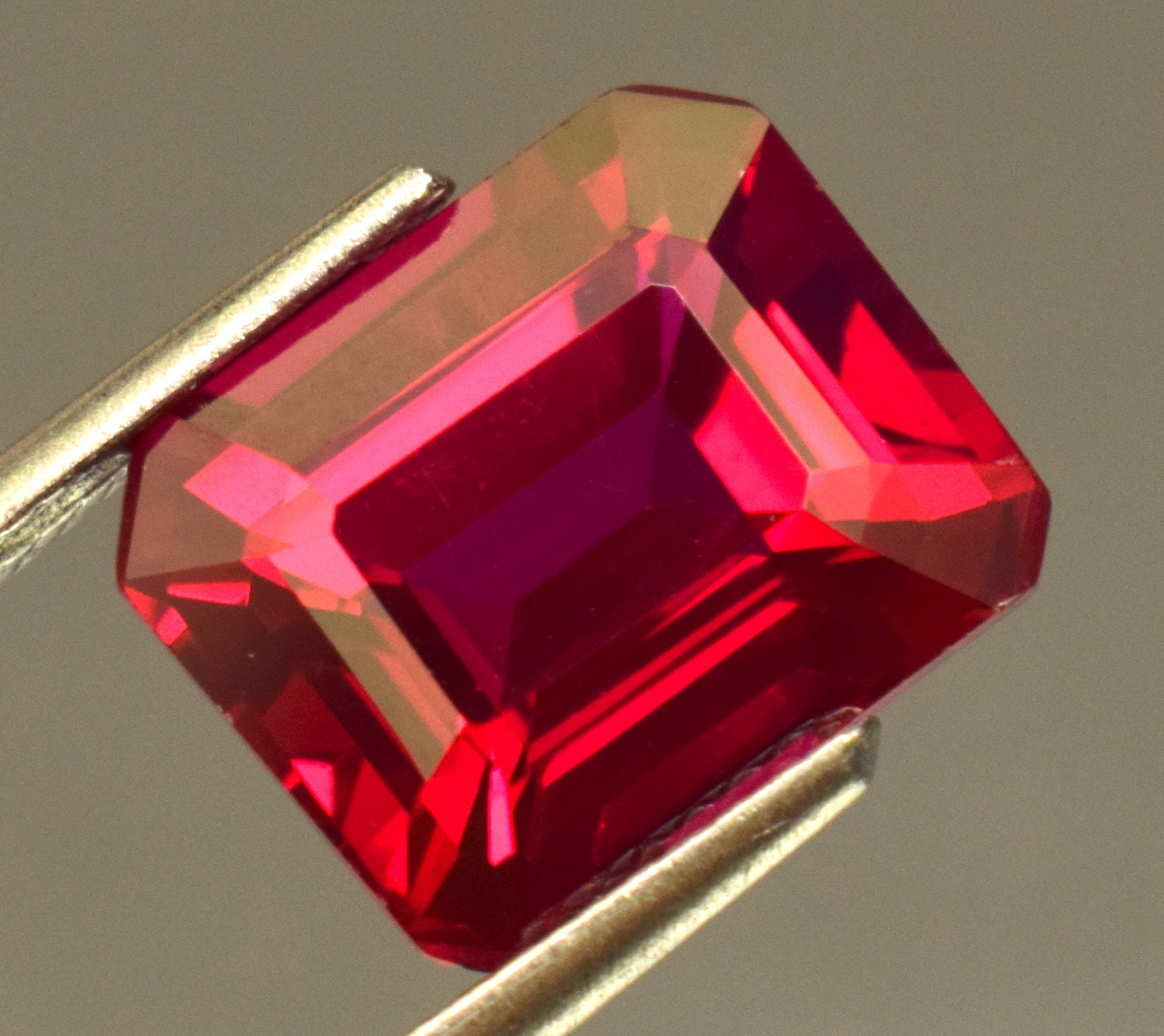 Natural Red Ruby Emerald Cut 9.15 Ct Loose Gemstone TREATED Etsy