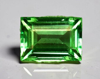 Natural Copper Bearing Paraiba Green Tourmaline Baguette Cut 10.10 Ct Loose Gemstone [Treated]]