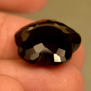Natural Smoky Quartz Faceted Carved Flower Shape Loose Gemstone 16.55 Ct For Jewelry Making