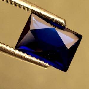 Lab Grown Blue Sapphire Certified 1.25 Ct Baguette Cut Loose Gemstone For Ring
