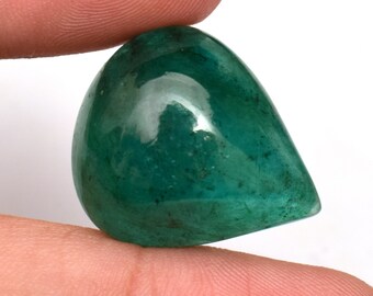 Natural Emerald 27.15 Ct Pear Shape Loose Cabochon From Zambia