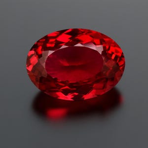 Certified 34.30 Ct Pigeon Blood Red Ruby, Mozambique Oval Loose Gemstone