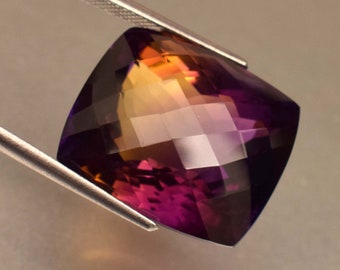 Natural Certified Bolivia Ametrine 33.55 Ct Cushion Cut Loose Gemstone For Pendent Use