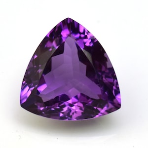 9.35 Ct Certified Natural Earth Mined African Purple Amethyst Trillion Cut Loose Gemstone For Jewelry Use With Excellent Cut