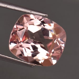 Natural Peach Morganite 9.45 Ct Cushion Cut Loose Gemstone Brazil For Jewelry Use [TREATED]