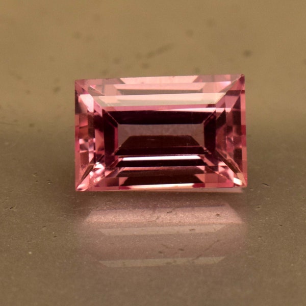 7.65 Ct Natural Flawless Certified Padparadscha Sapphire Baguette Cut Loose Gemstone For Ring Use