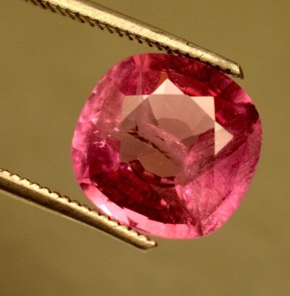 ピーチピンクトルマリン宝石：5.35カラットクッションカット - Etsy 日本