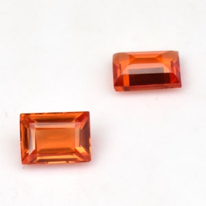Ceylon Orange Sapphire: 2.80 Ct Baguette Cut Loose Gemstone