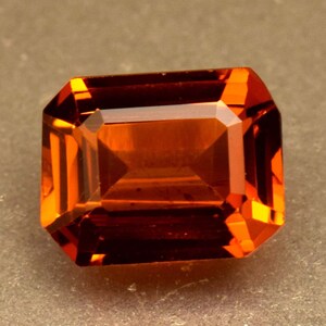 Natural Earth Mined Hessonite Orange Garnet 4.70 Ct Emerald Cut Loose Gemstone From Sri Lanka