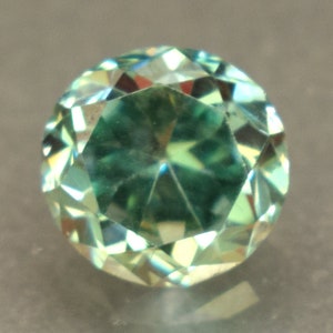 Natural Blue Green Moissanite 1.15 Ct Round Cut Loose Gemstone For Ring