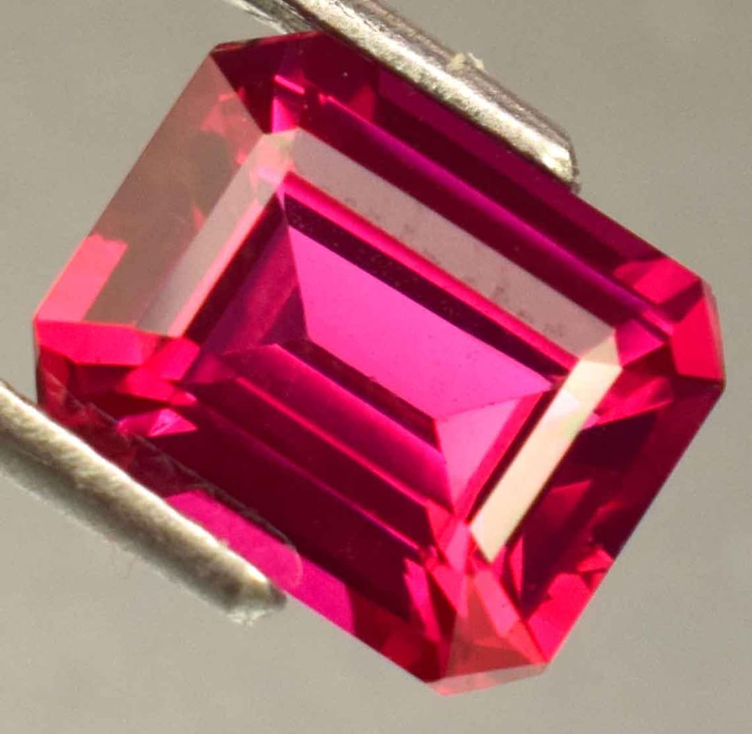 Natural Red Ruby Emerald Cut 5 Ct Loose Gemstone [TREATED GEM] - Etsy