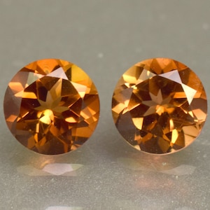 Top Color Naturale Prezioso Imperial Champagne Topaz 4.85 Ct Taglio Rotondo 2 Pezzi Lotto Pietra Preziosa Sfusa con Certificato