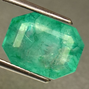 NATURAL 1.78ct RARE Deep Green Octagon Cut Emerald 8.5x6.1mm Loose Gemstone