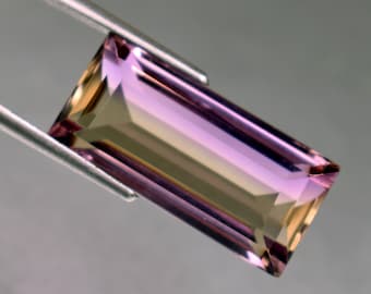 Natural Certified Bolivia Ametrine 14.35 Ct Baguette Cut Loose Gemstone For Pendent Use