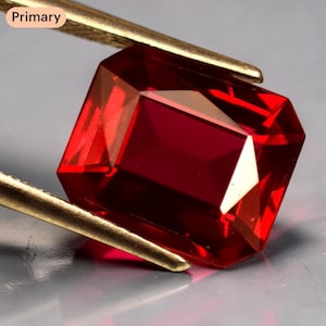Red Mozambique Ruby Octagon Cut 7.60 Ct Loose Gemstone For Pendent Use