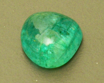 Natural Certified Emerald 3.60 Ct Heart Shape Loose Cabochon From Zambia