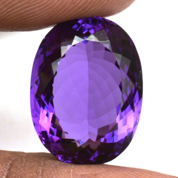 18.45 Ct Certified Natural Earth Mined African Purple Amethyst Oval Cut Loose Gem Stone For Jewelry Use With Excellent Cut